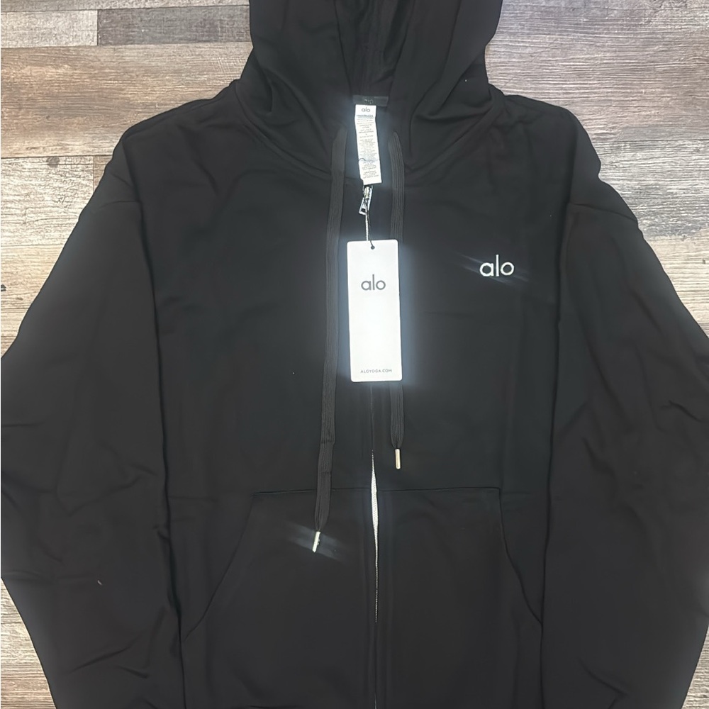Alo Black Zip Up Hoodie